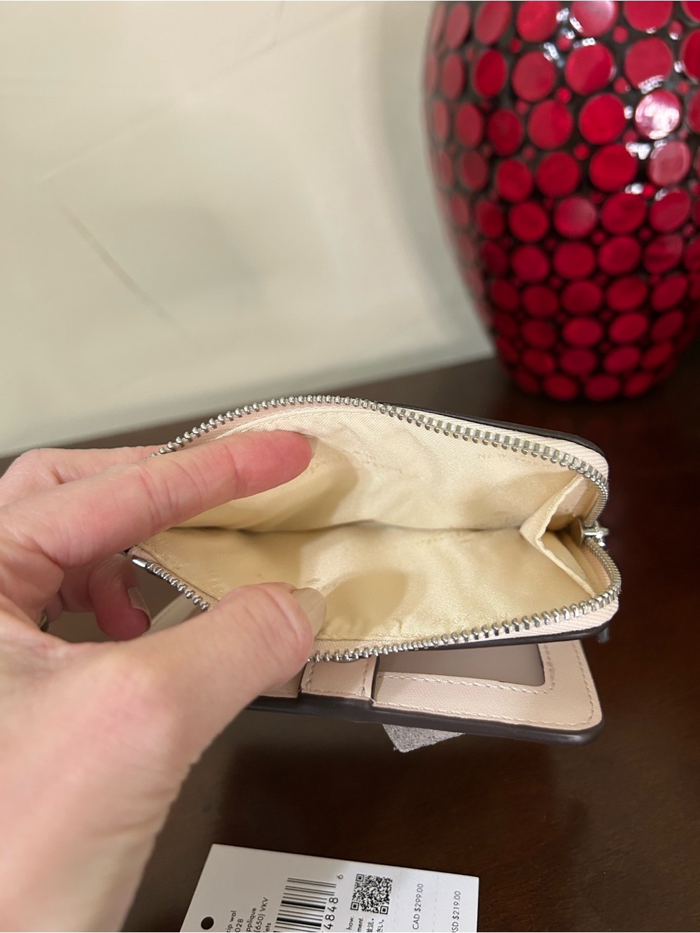kate spade 3D Floral Small L-zip Wallet in Fresh Peach MSRP $219 - Picture 8 of 16